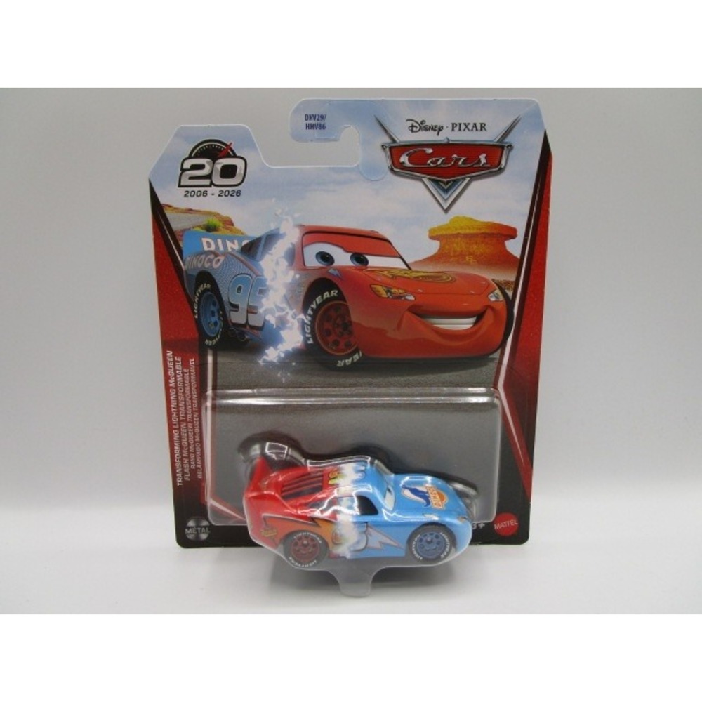 Disney Pixar Cars 20th Anniversary Transforming Lightning McQueen Dinoco 95 Car